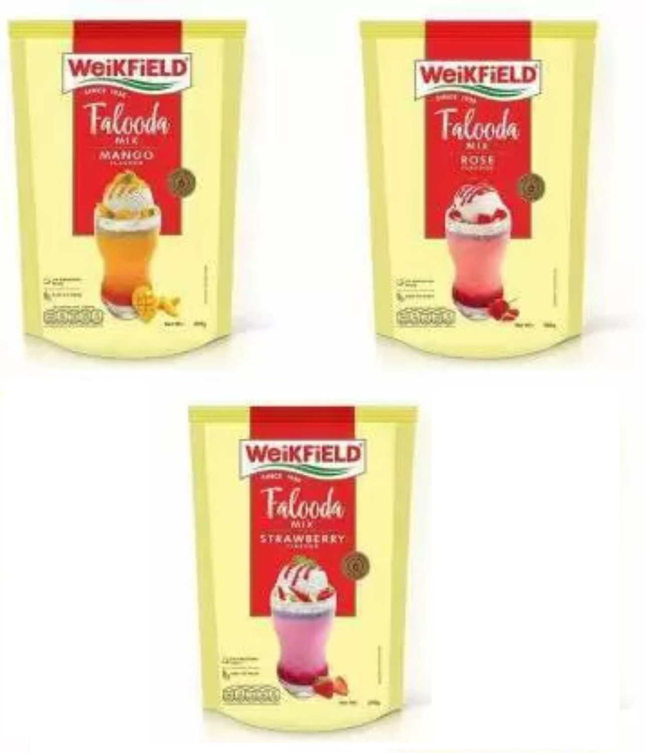 Image of WeiKFiELD Falooda (Mango,Strawberry,Rose 200g each) 600 g