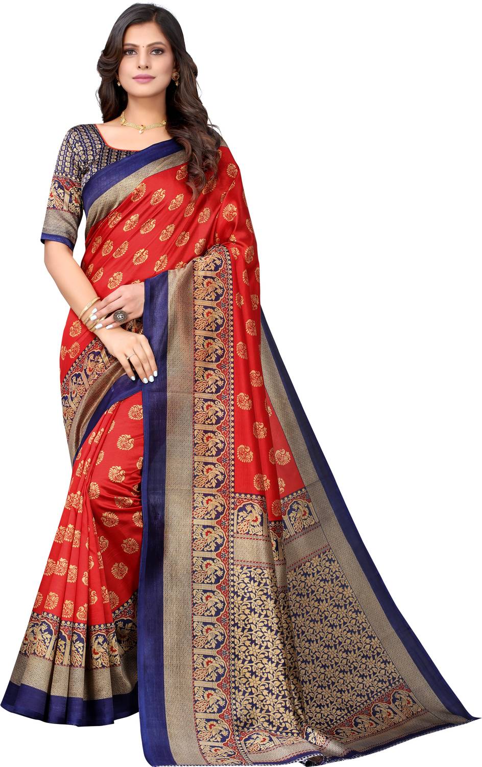 ANIRAV Printed Daily Wear Art Silk Saree