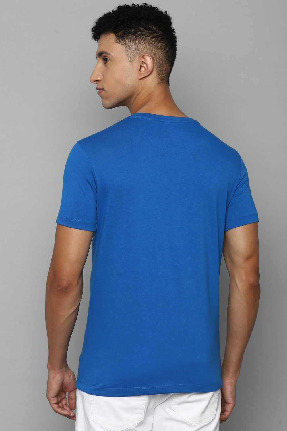 Image of Allen Solly Graphic Print Men Round Neck Blue T-Shirt