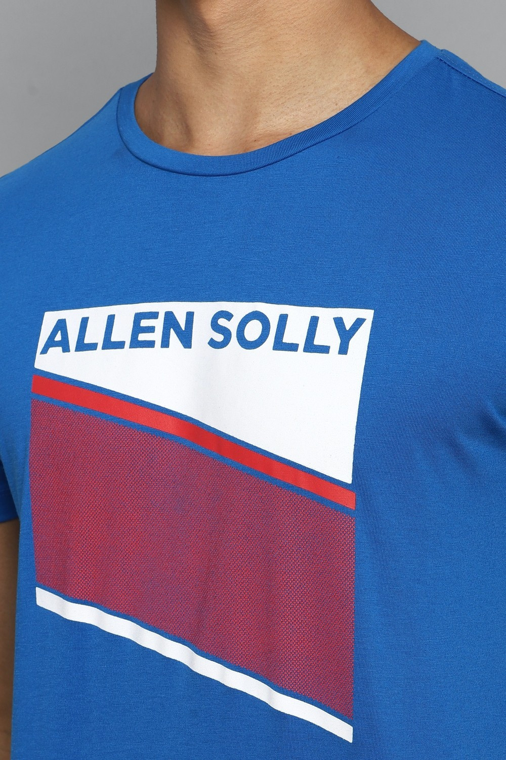 Image of Allen Solly Graphic Print Men Round Neck Blue T-Shirt
