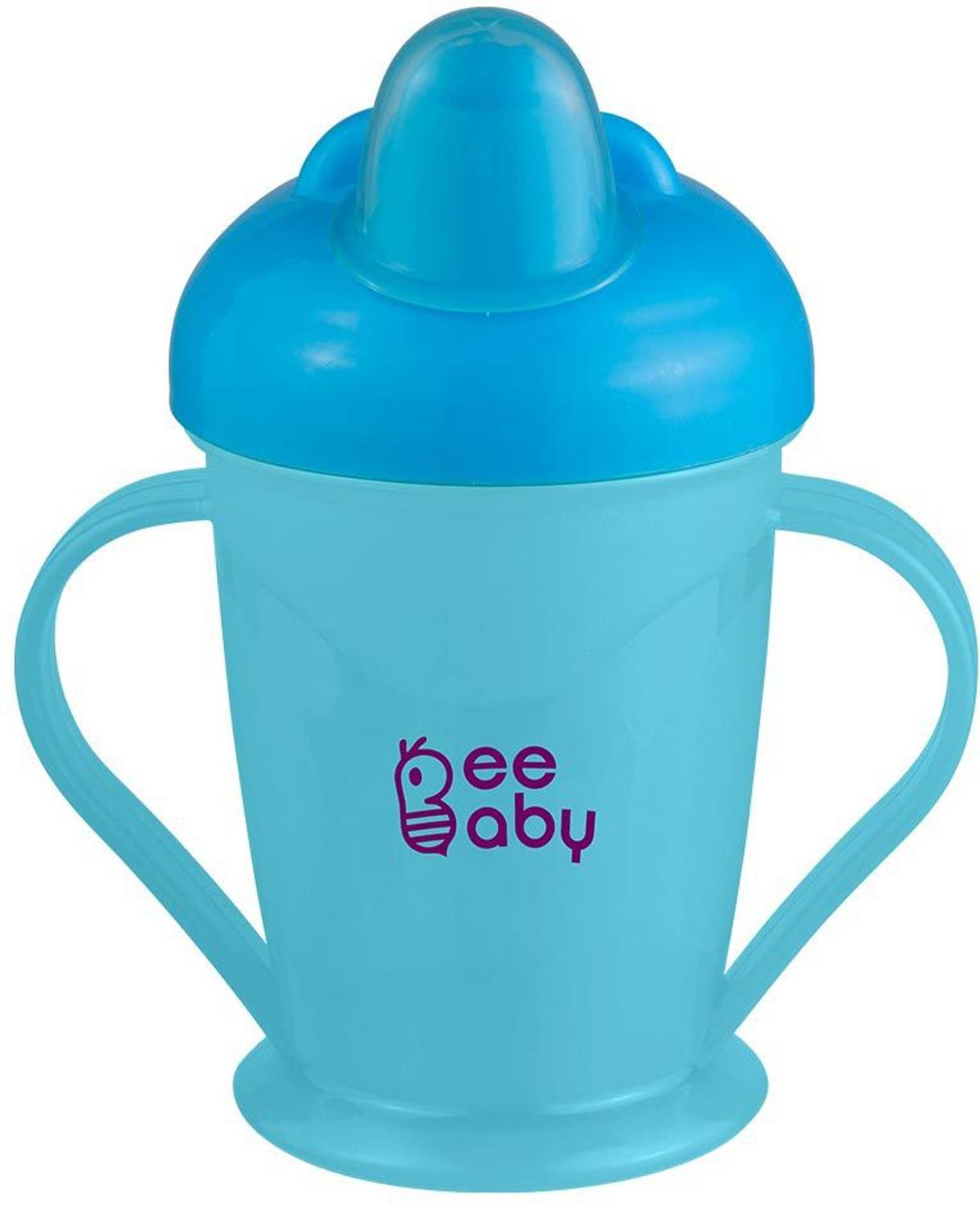Beebaby Free Flow Twin Handle Hard Spout Sipper Cup. 180 ML, BPA Free. 6M+, Light Blue