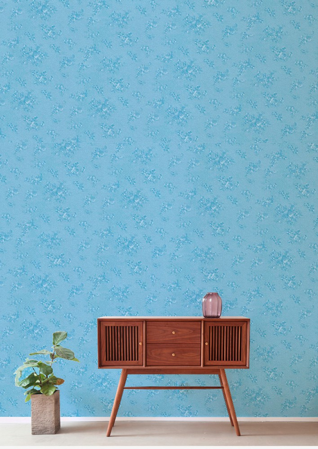 Image of Flipkart SmartBuy 500 cm Wall Stickers Wallpaper Embossed Blue Roses Self Adhesive Self Adhesive Sticker