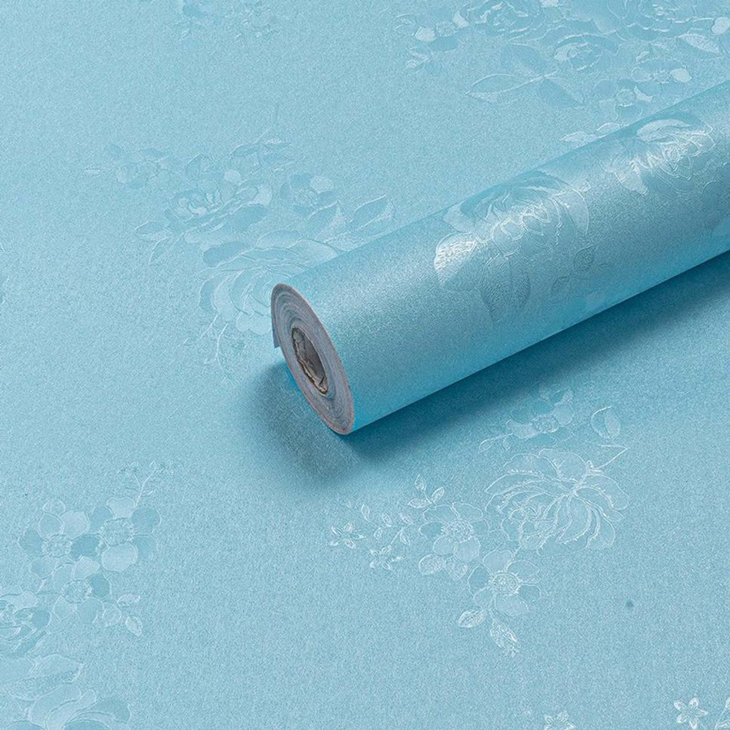 Image of Flipkart SmartBuy 500 cm Wall Stickers Wallpaper Embossed Blue Roses Self Adhesive Self Adhesive Sticker