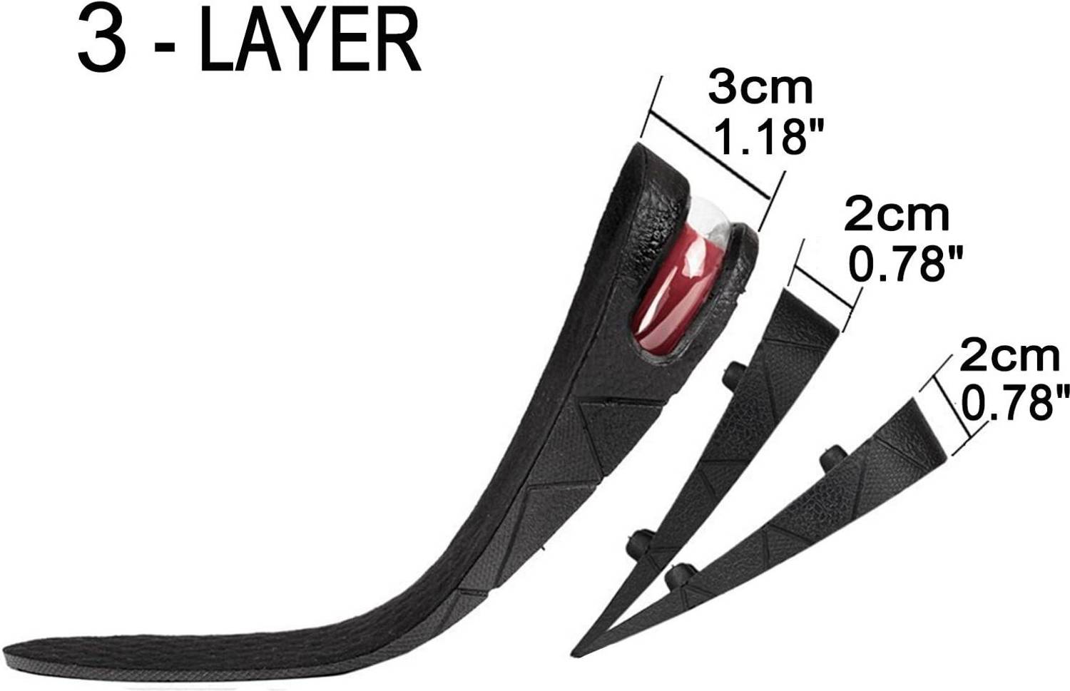 Jwxno 3 Layer 7cm Height Increase Insole - Image 3