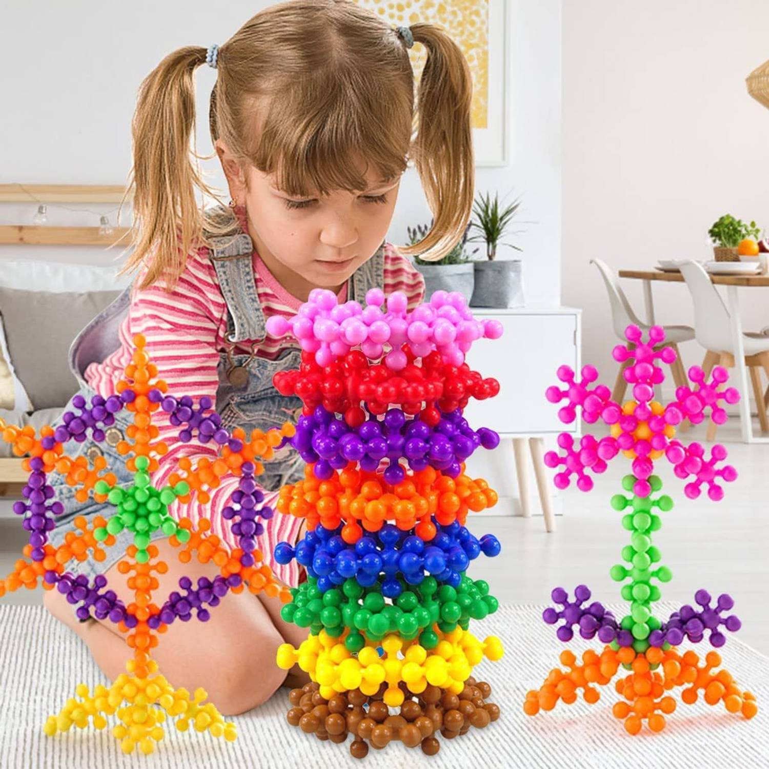 AEXONIZ TOYS Star Link Interlocking Activity Construction Building Block Toy for Kid(100 PCS)