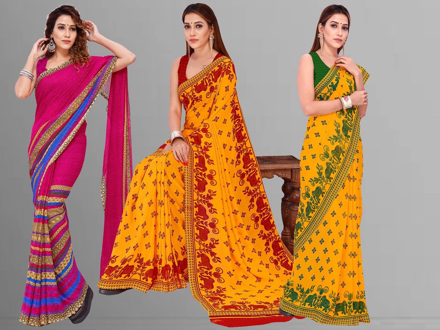 Anand Sarees Printed Bollywood Georgette Saree