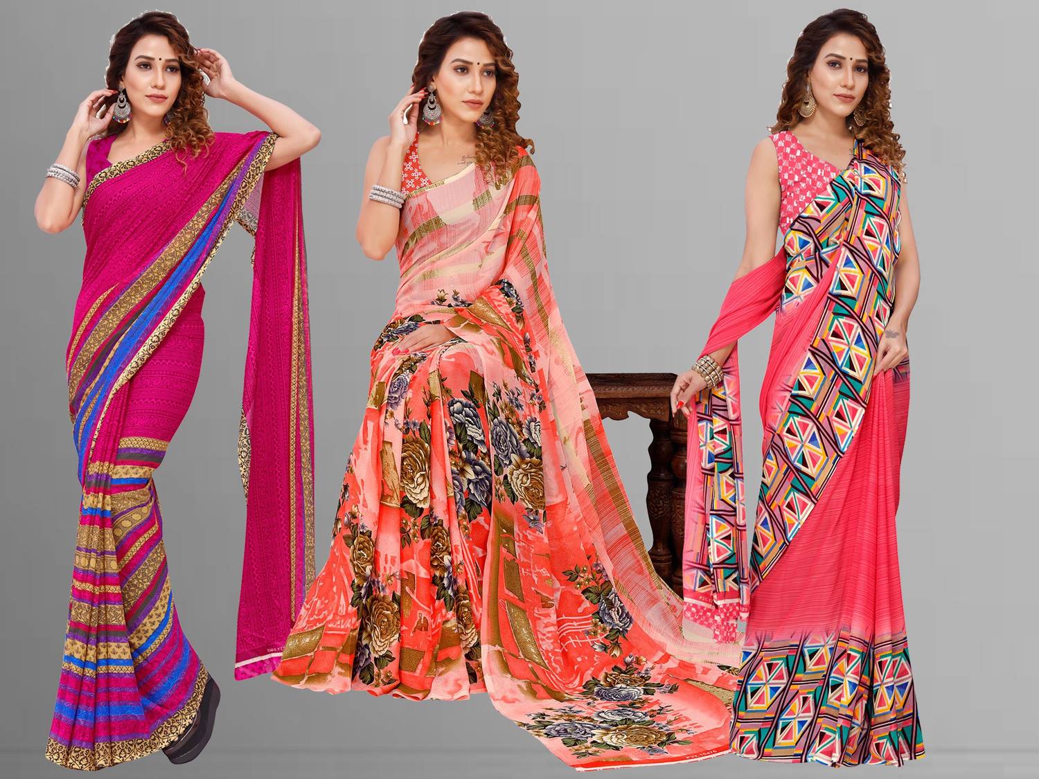 Anand Sarees Printed Bollywood Georgette Saree