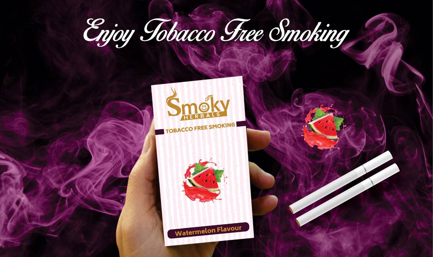 cigarette watermelon flavour Smoky Herbals Watermelon Flavour 100% Tobacco & Nicotine Free Cigarette (  Pack of 2 ) Smoking Cessations Price in India