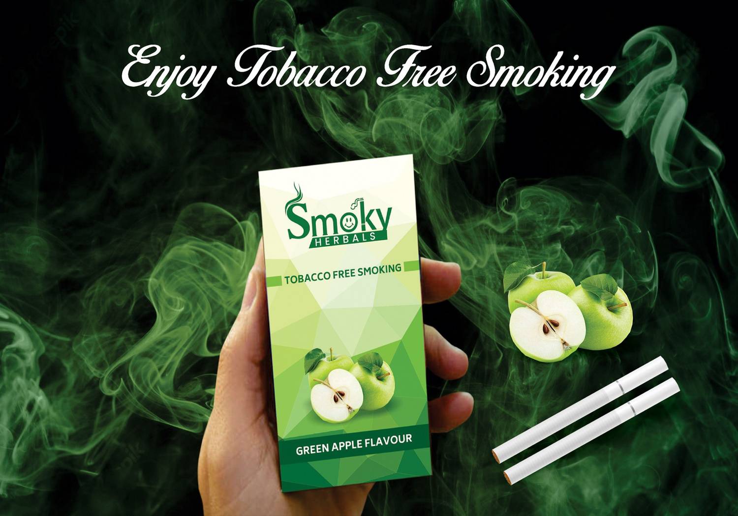 Smoky Herbals Green Apple Flavour 100% Tobacco & Nicotine Free Cigarette -  (50 Sticks) Smoking Cessations Price in India - Buy Smoky Herbals Green  Apple Flavour 100% Tobacco & Nicotine Free Cigarette