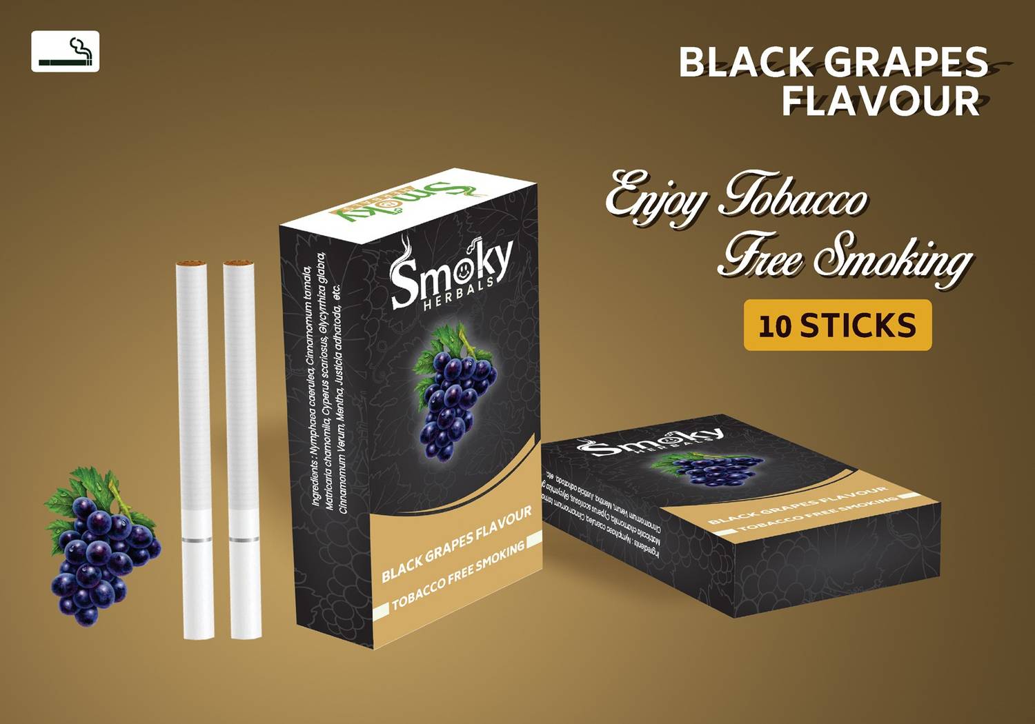Smoky Herbals Black Grapes Flavour 100% Tobacco & Nicotine Free Cigarette -  (50 Sticks) Smoking Cessations Price in India - Buy Smoky Herbals Black Grapes  Flavour 100% Tobacco & Nicotine Free Cigarette