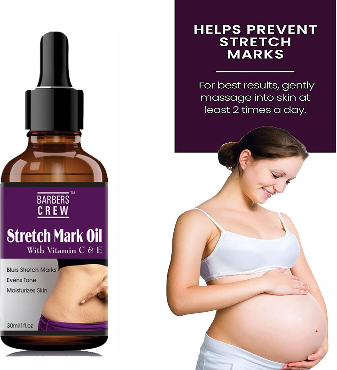Barbers Crew Stretch Mark Oil to Reduce Stretch Marks & Scar- Women