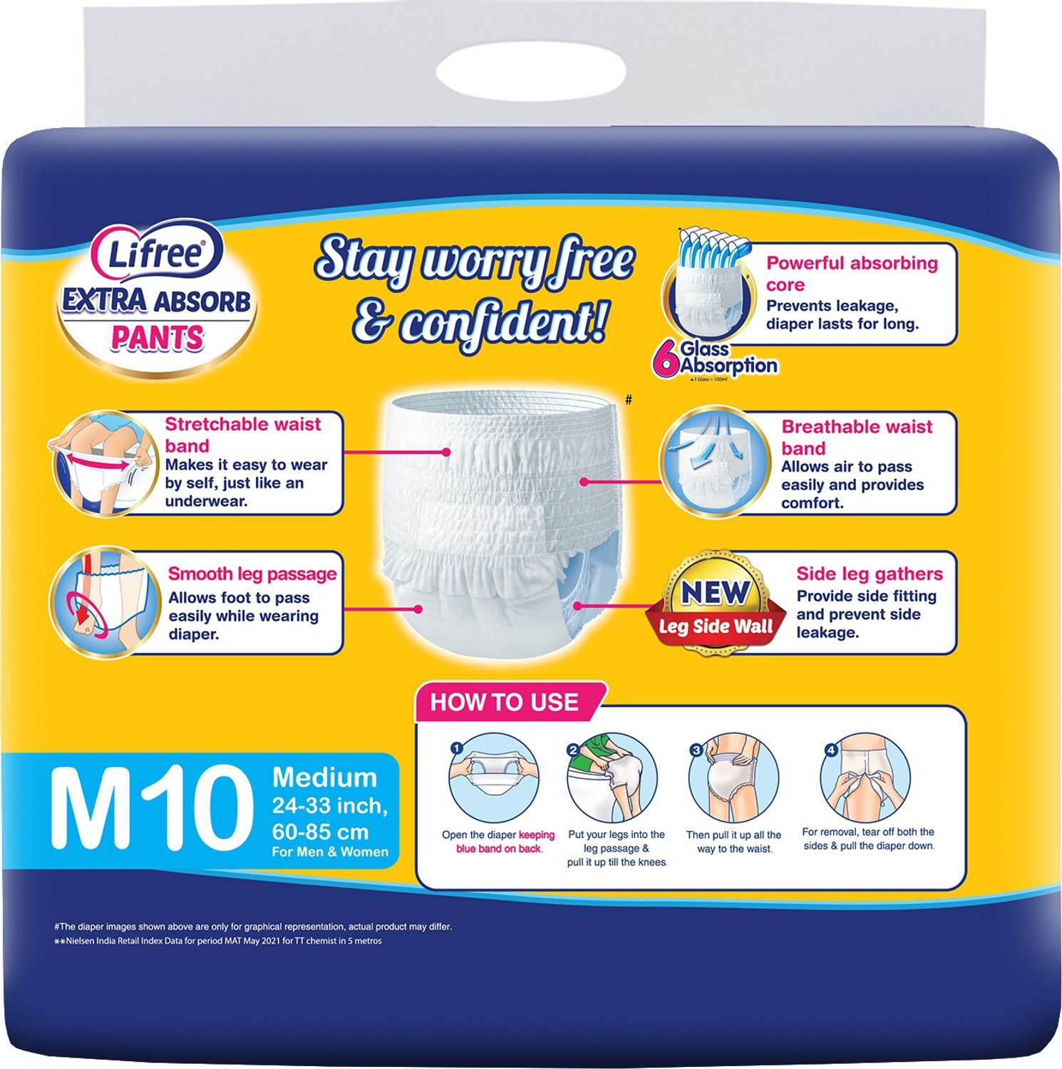 Image of LIFREE Extra Absorb M10 Adult Diapers - M