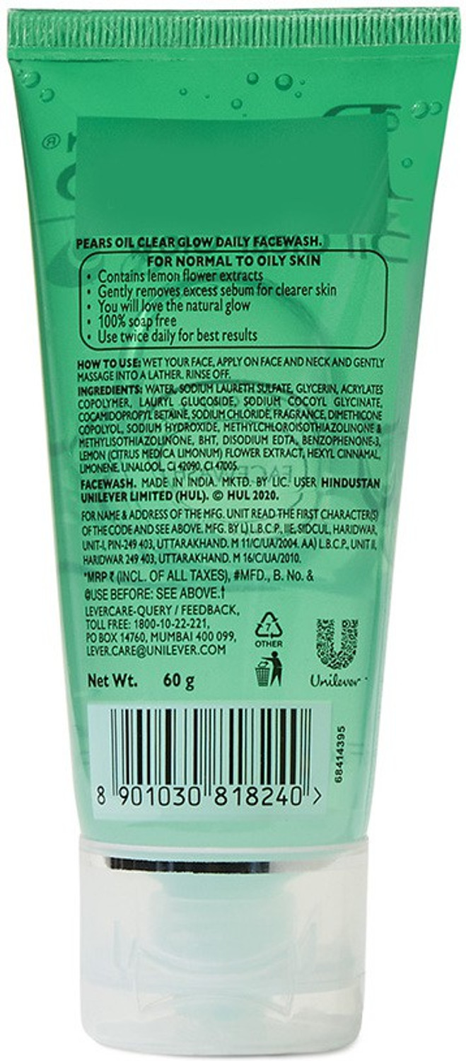Image of Pears Oil Clear Gentle Daily Cleansing Facewash For Oil Free Matte Look Face Wash