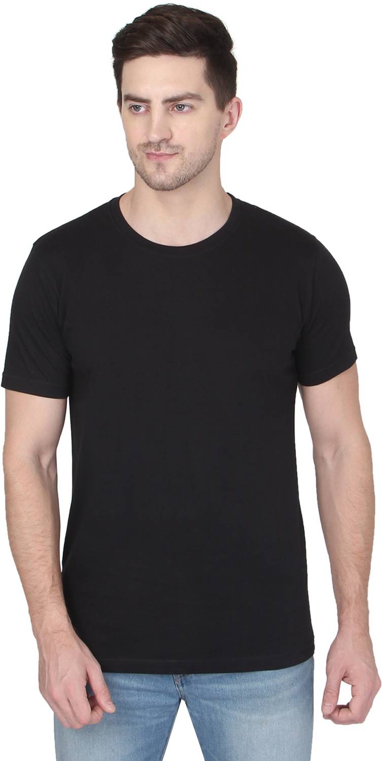 268 BCE Solid Men Round Neck Black T-Shirt