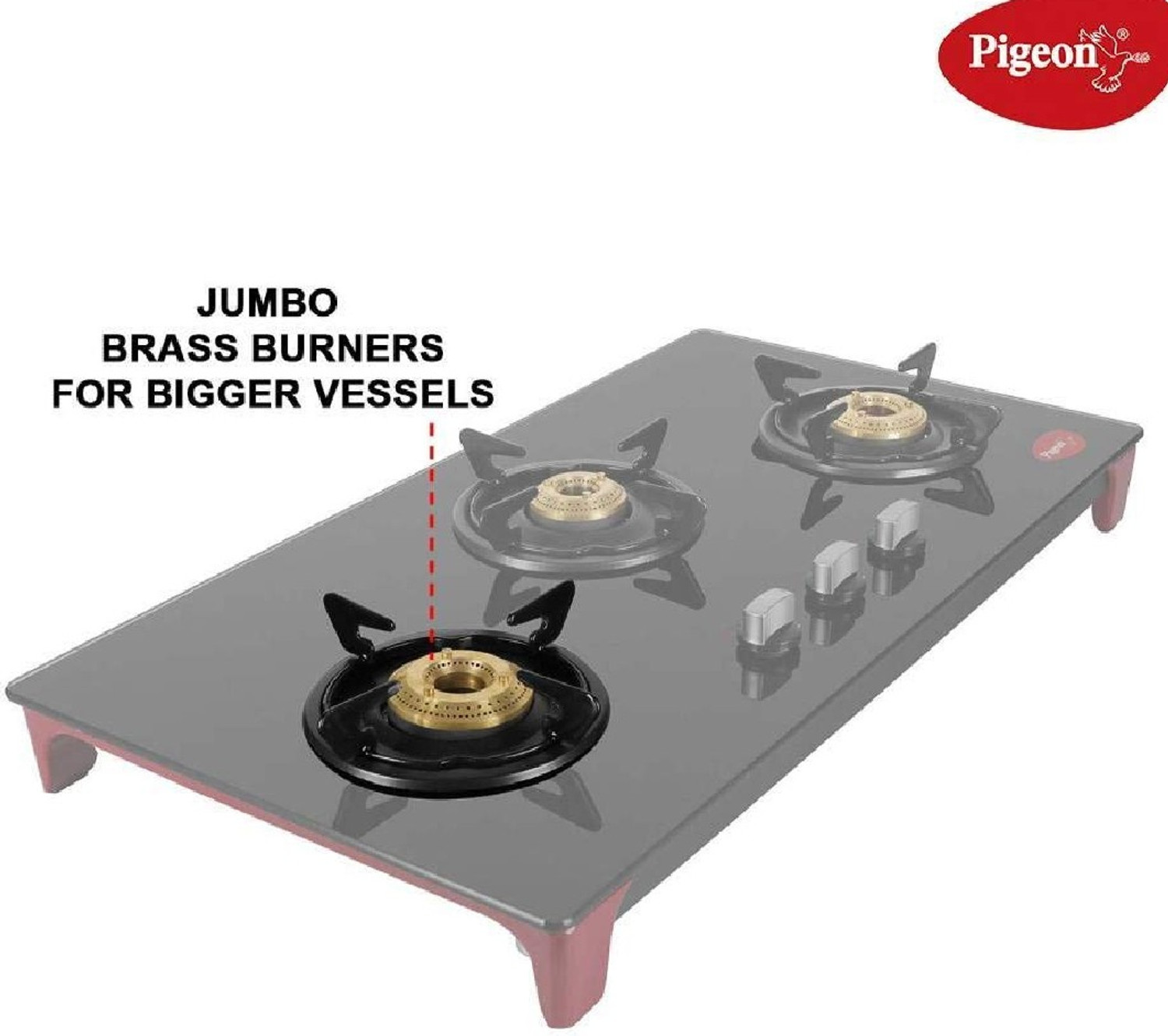 Image of Pigeon gas stove Glass Automatic Gas Stove