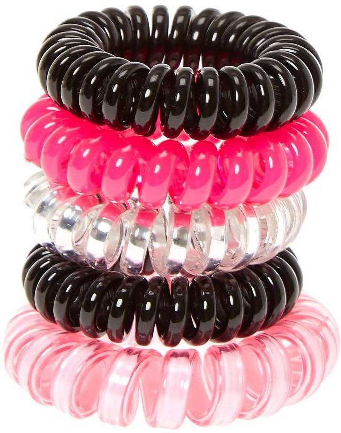 Élastiques à Cheveux Spirale - 10 Pièces - Bleu Et Rose Foncé - Neuf Sans étiquette