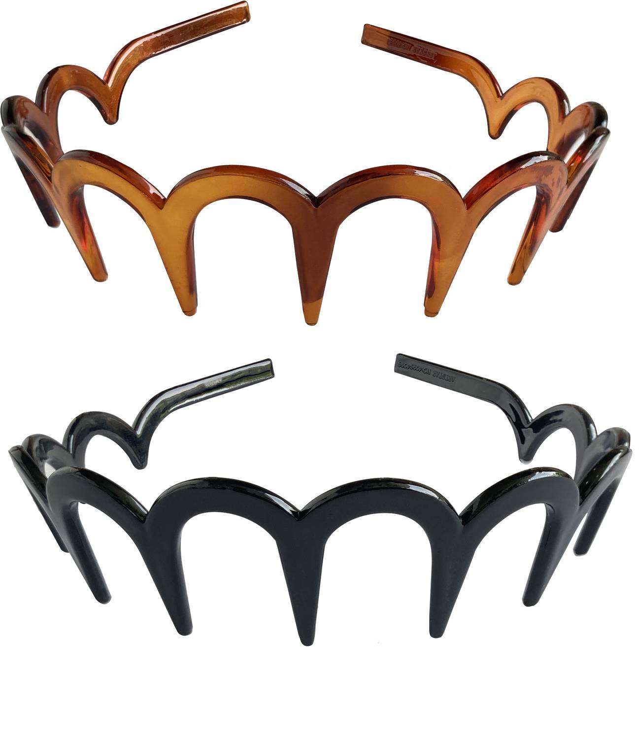 AmazingKarts Multicolor Plastic Teeth Comb Headbands 2 Pcs - Image 1