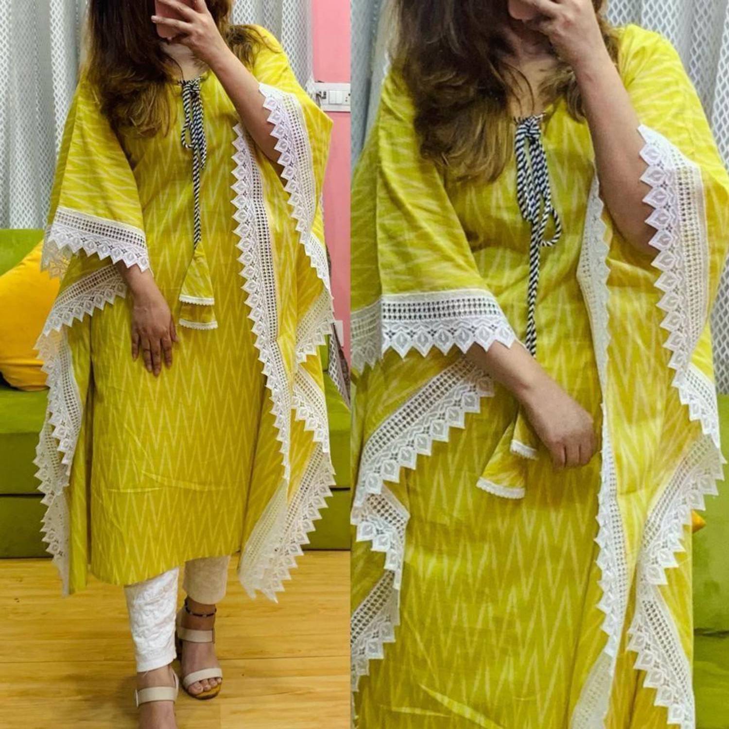 Aimca Women Geometric Print, Printed Kaftan Kurta