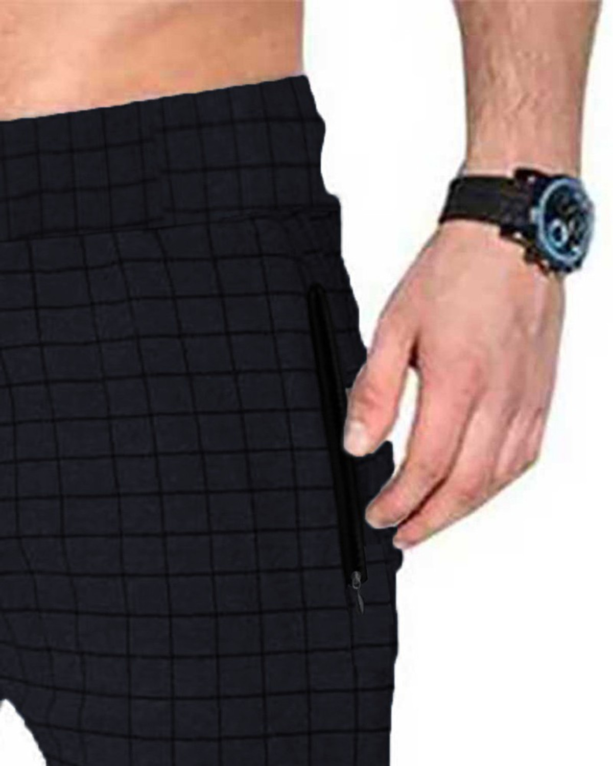 Image of SMAKAT Checkered Men Dark Green Track Pants