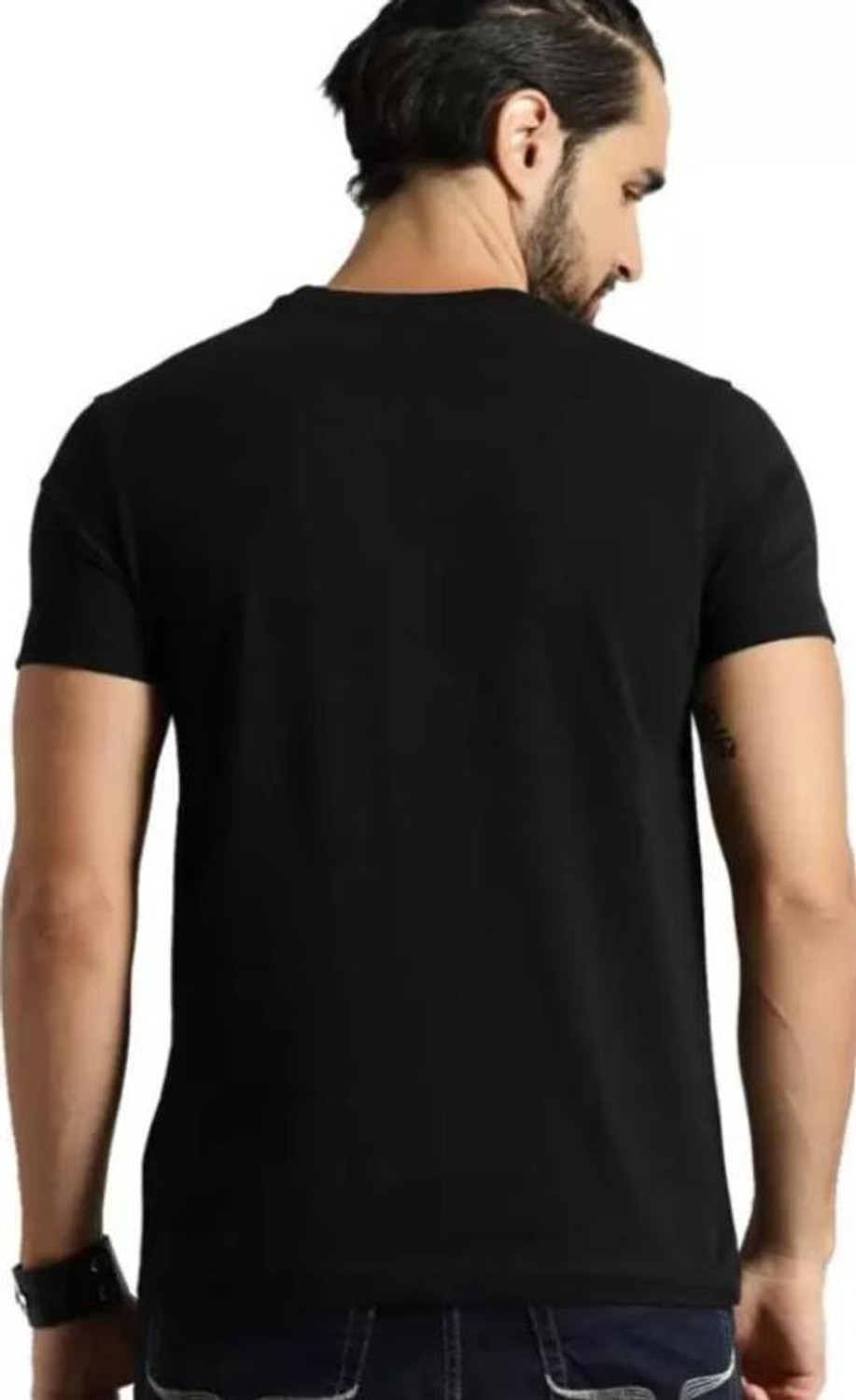 Image of Dinesh Fashion Superhero Men Round Neck Black T-Shirt