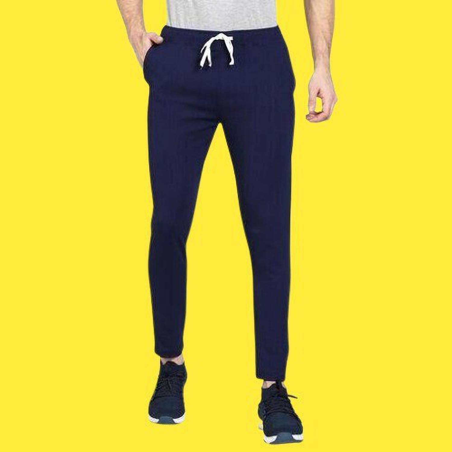 AMFABRICS Solid Men Blue Track Pants