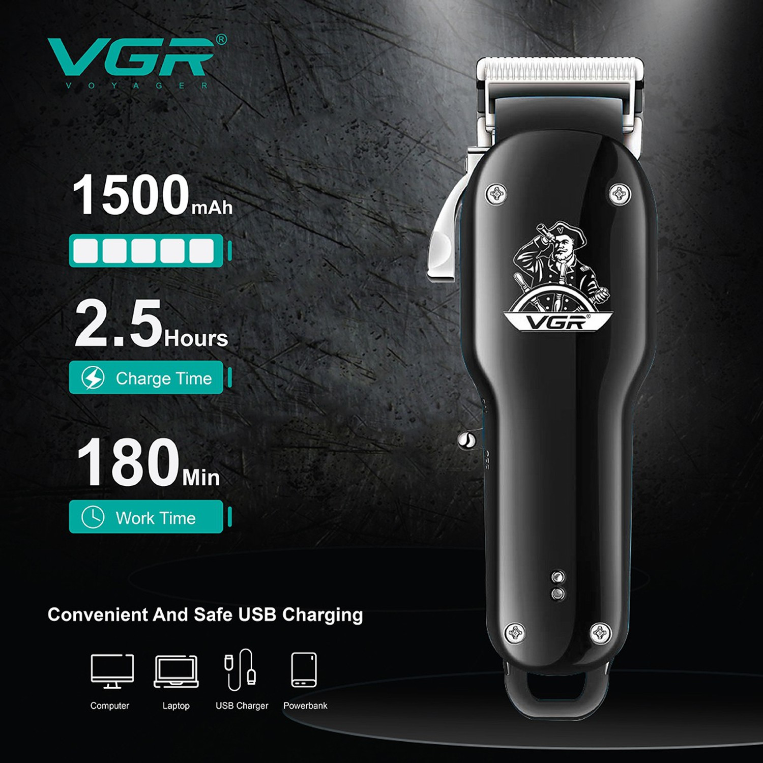 Image of VGR V-679 Trimmer 180 min Runtime 4 Length Settings