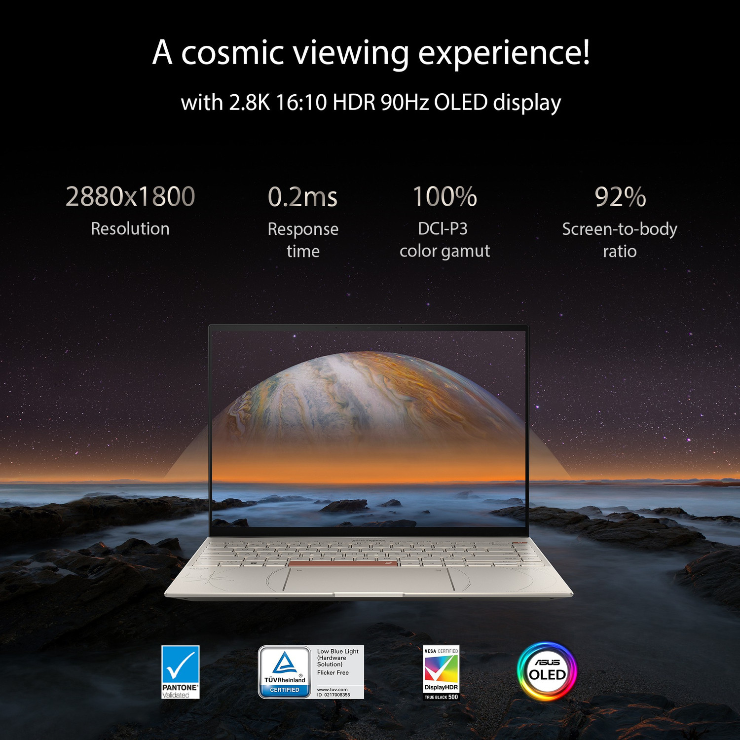 Image of ASUS Zenbook 14X OLED Space Edition Touchscreen Intel H-Series Intel Core i5 12th Gen 12500H - (16 GB /512 GB SSD /Windows 11 Home) UX5401ZAS-KN521WS Thin and Light Laptop