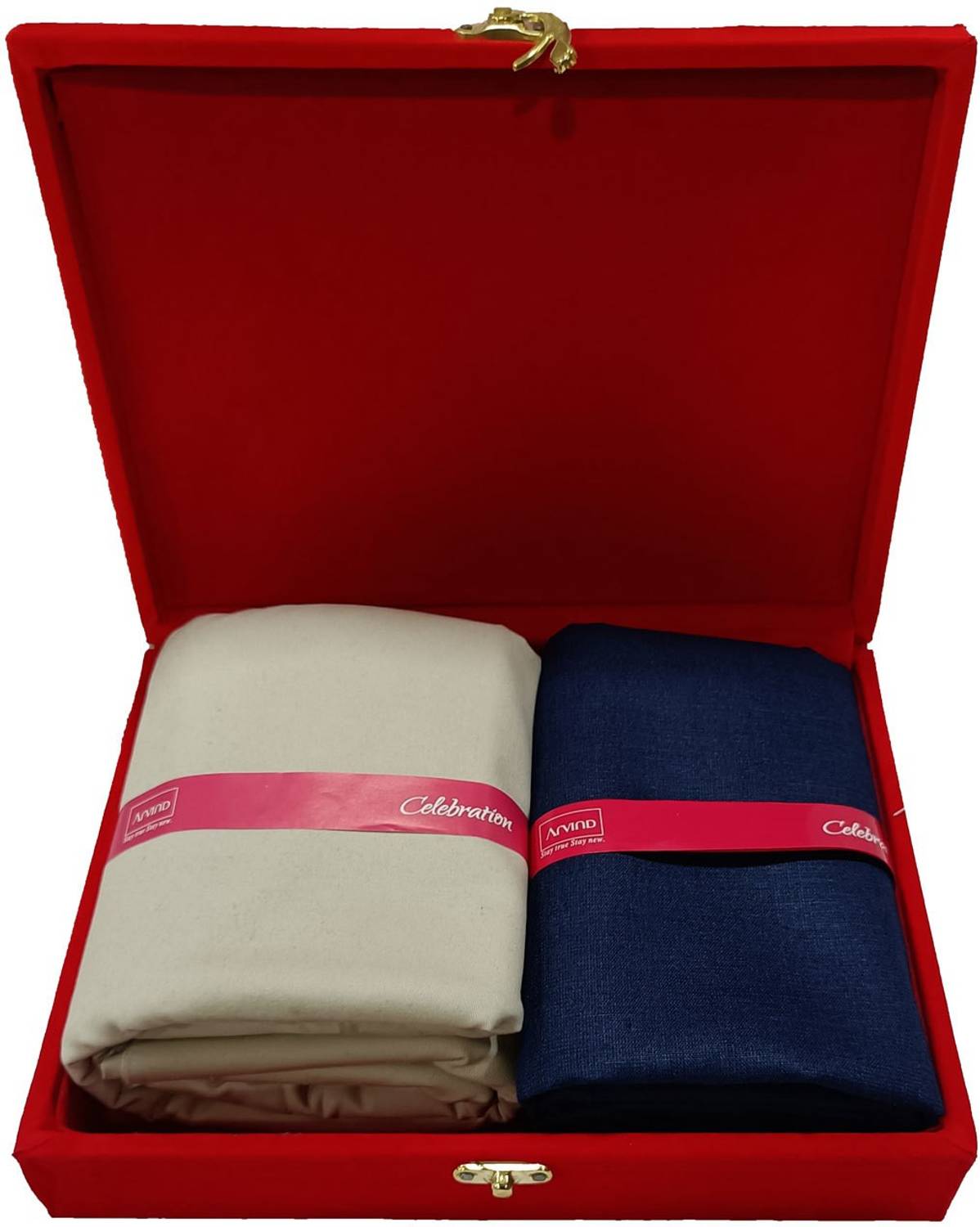 Arvind Cotton Blend Solid Shirt & Trouser Fabric