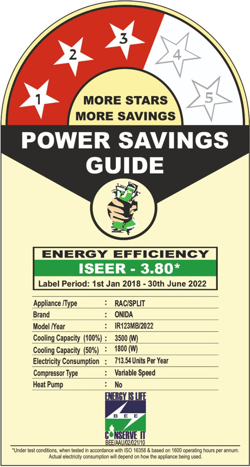 Image of ONIDA 2022 Model 1 Ton 3 Star Split Inverter AC