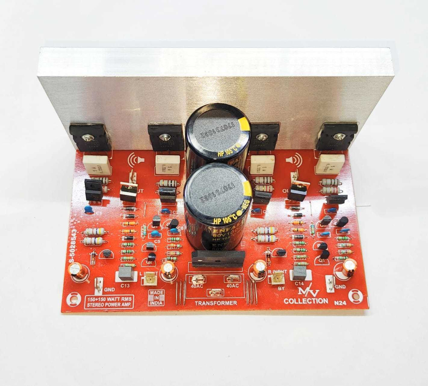 Image of M V COLLECTION 300 WATT STEREO WITH 10000UF 80 VOLT CAPACITOR STEREO AMPLIFIER BOARD Electronic Components Electronic Hobby Kit