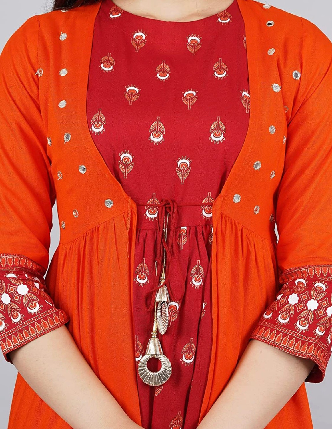 Image of Pranshi Women Embroidered Anarkali Kurta