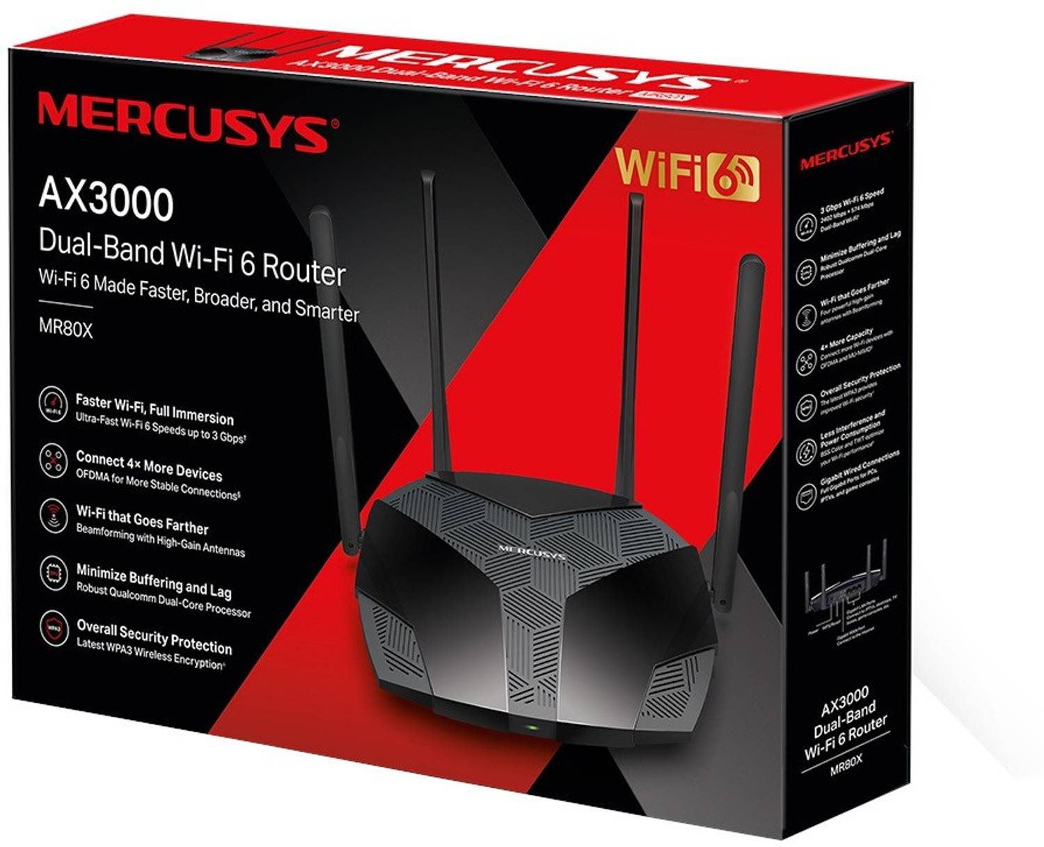 Router Mercusys MR70X AX1800 WiFi 6 Dual Band – 4 Antenne, 4 Porte – Aperto/Mai Usato - Foto 6