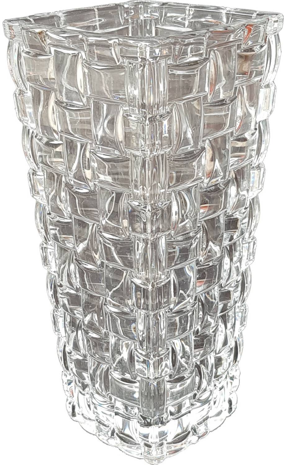 Pure Source (India) Crystal Clear Heavy Weight Glass Vase (8 inch