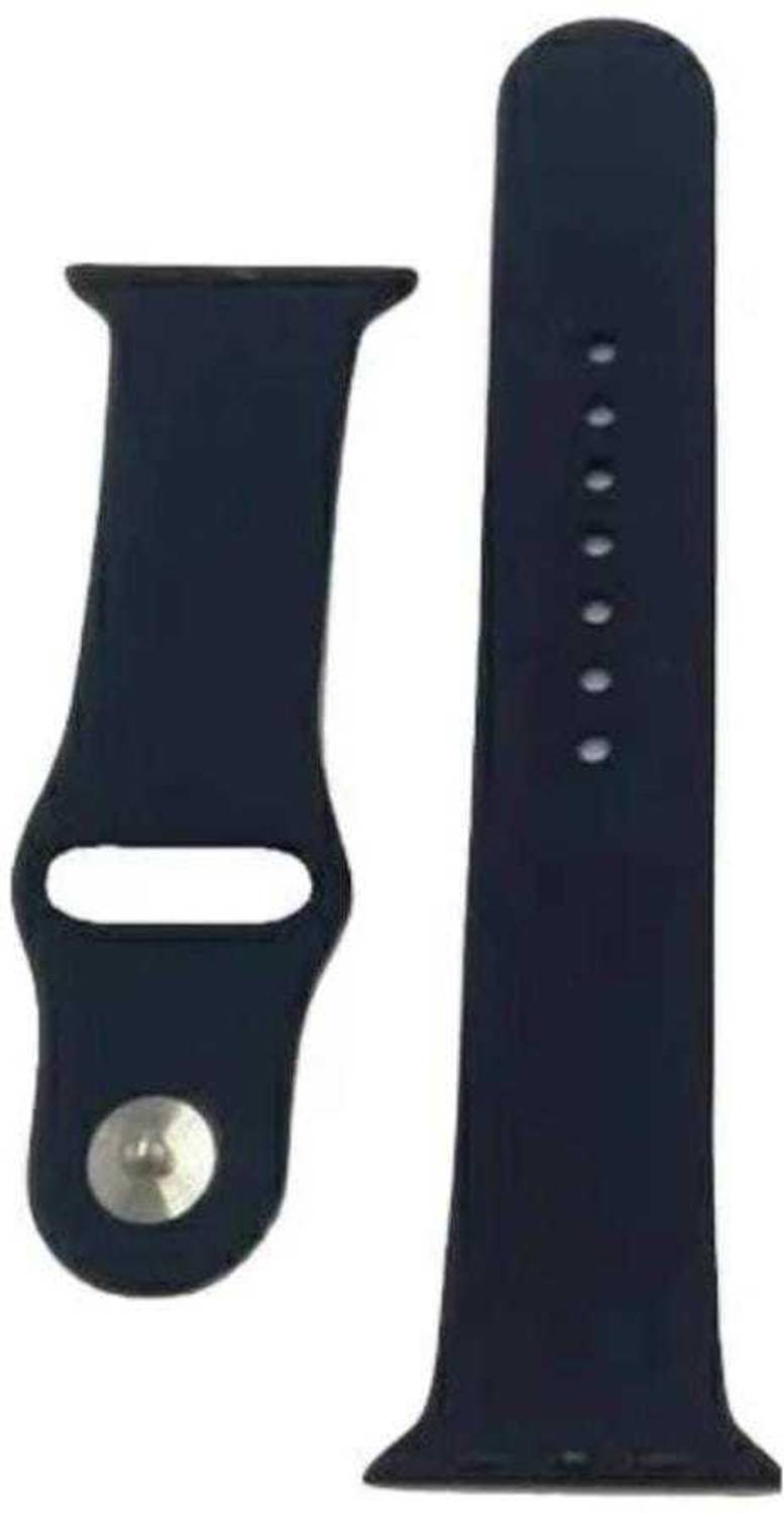 Flipkart SmartBuy 7 cm 42/44 Black Strap Silicone Watch Strap 44 mm Silicone Watch Strap Smart Watch Strap