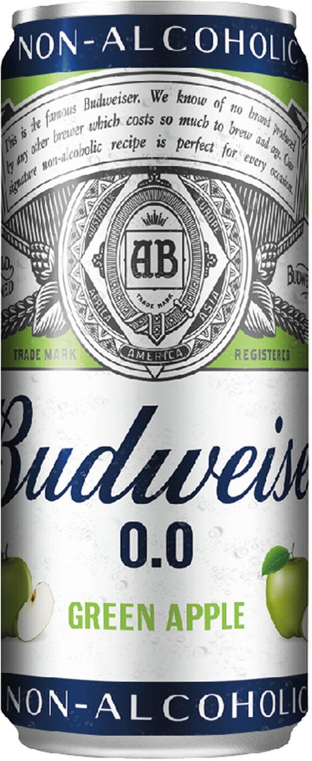 Budweiser Non-alcoholic Green Apple Drink - Image 1