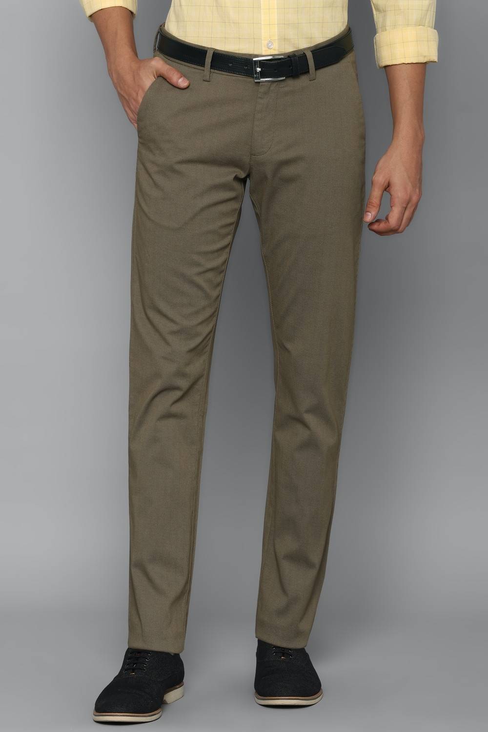 Allen Solly Slim Fit Men Brown Trousers