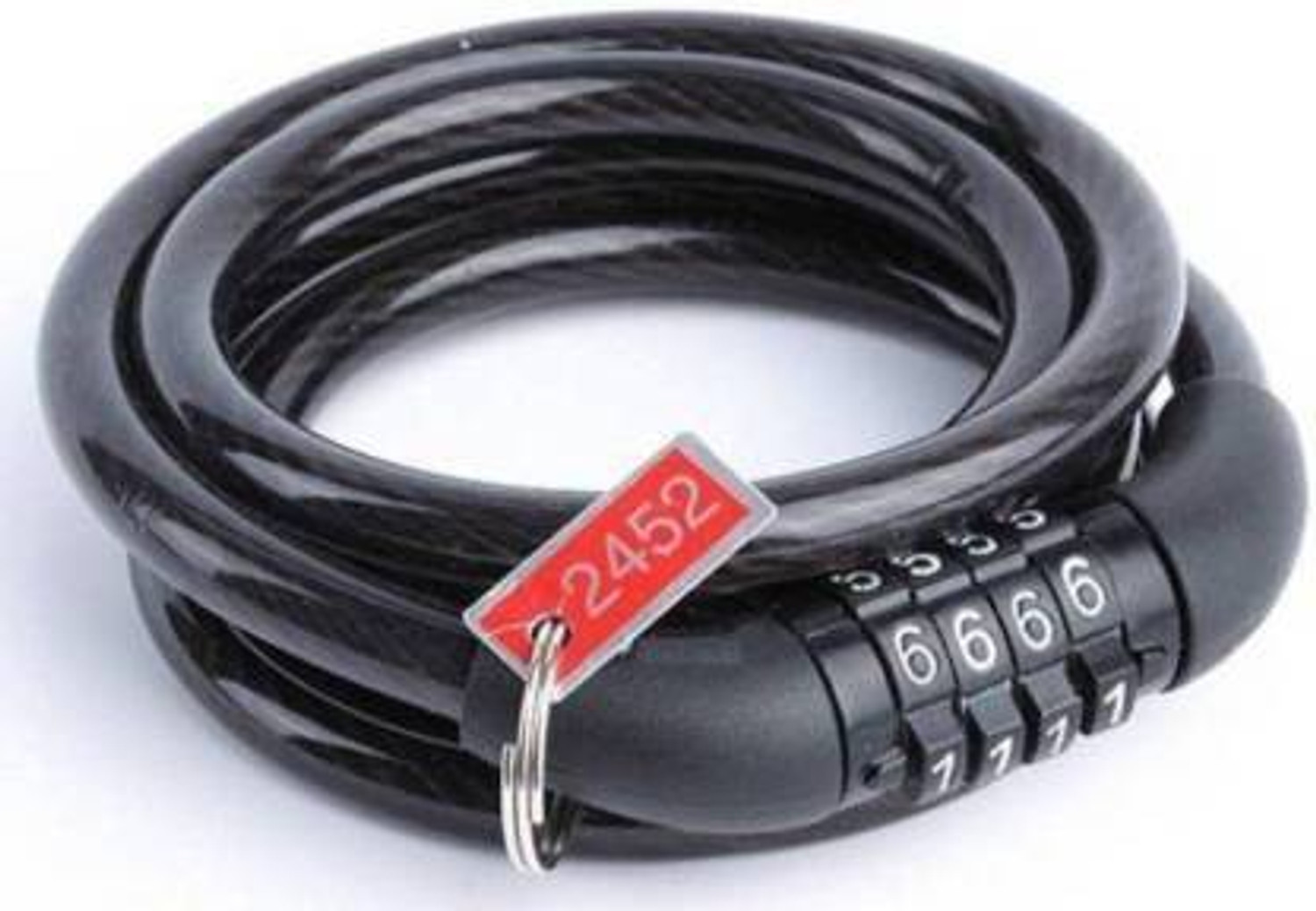 Image of Afpin 4 Digit Number Lock - Bike Helmet Lock / Steel Cable Lock / Bicycle Lock