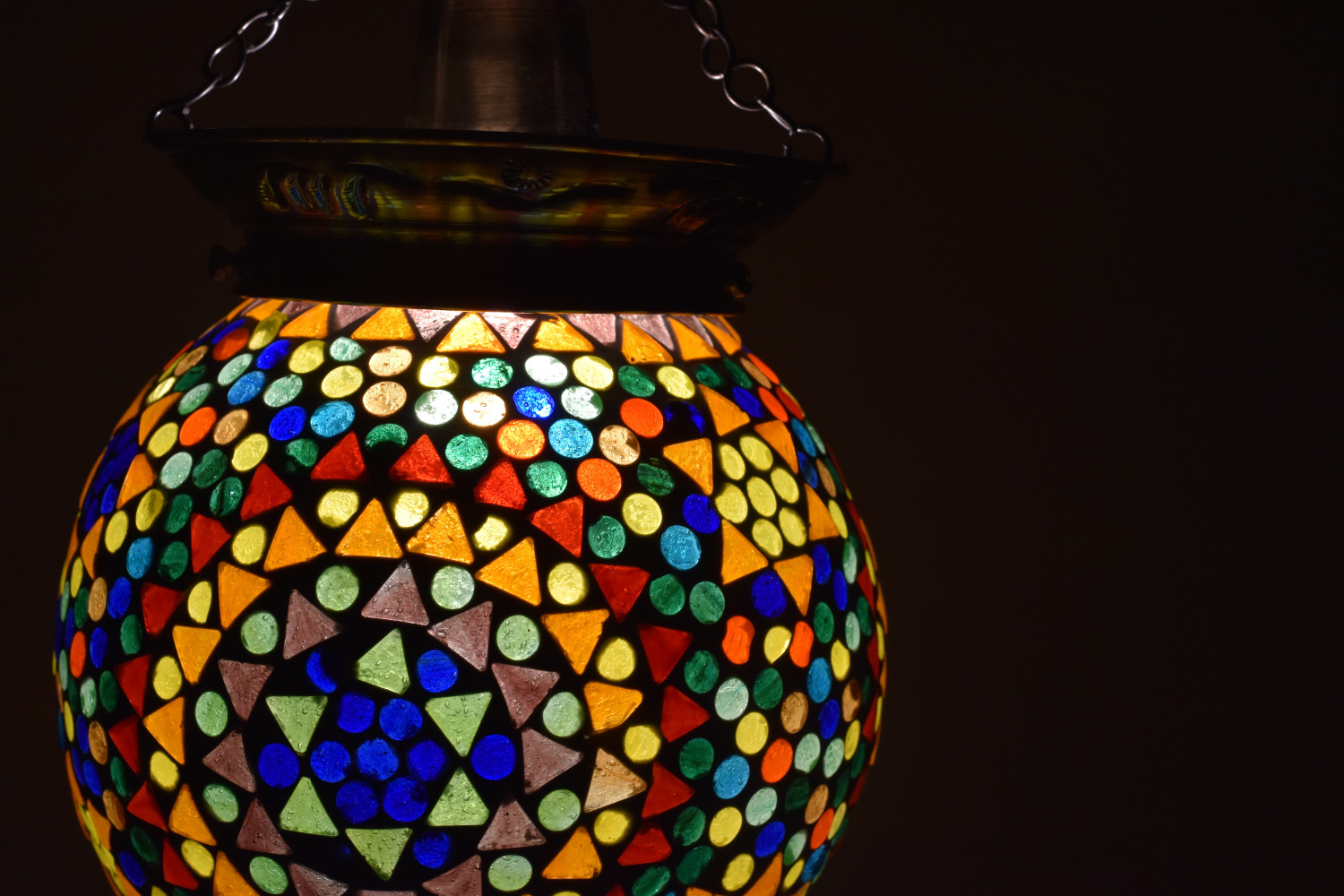 Image of Ionic Glass Handcrafted mosaic decorated glass hanging light Pendants Ceiling Lamp Pendant Lamp Ceiling Lamp