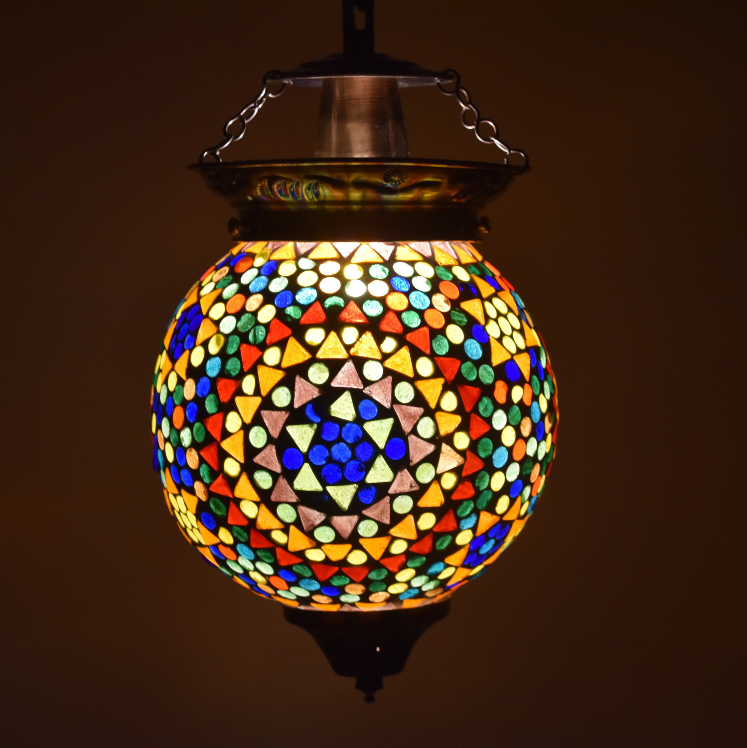 Image of Ionic Glass Handcrafted mosaic decorated glass hanging light Pendants Ceiling Lamp Pendant Lamp Ceiling Lamp