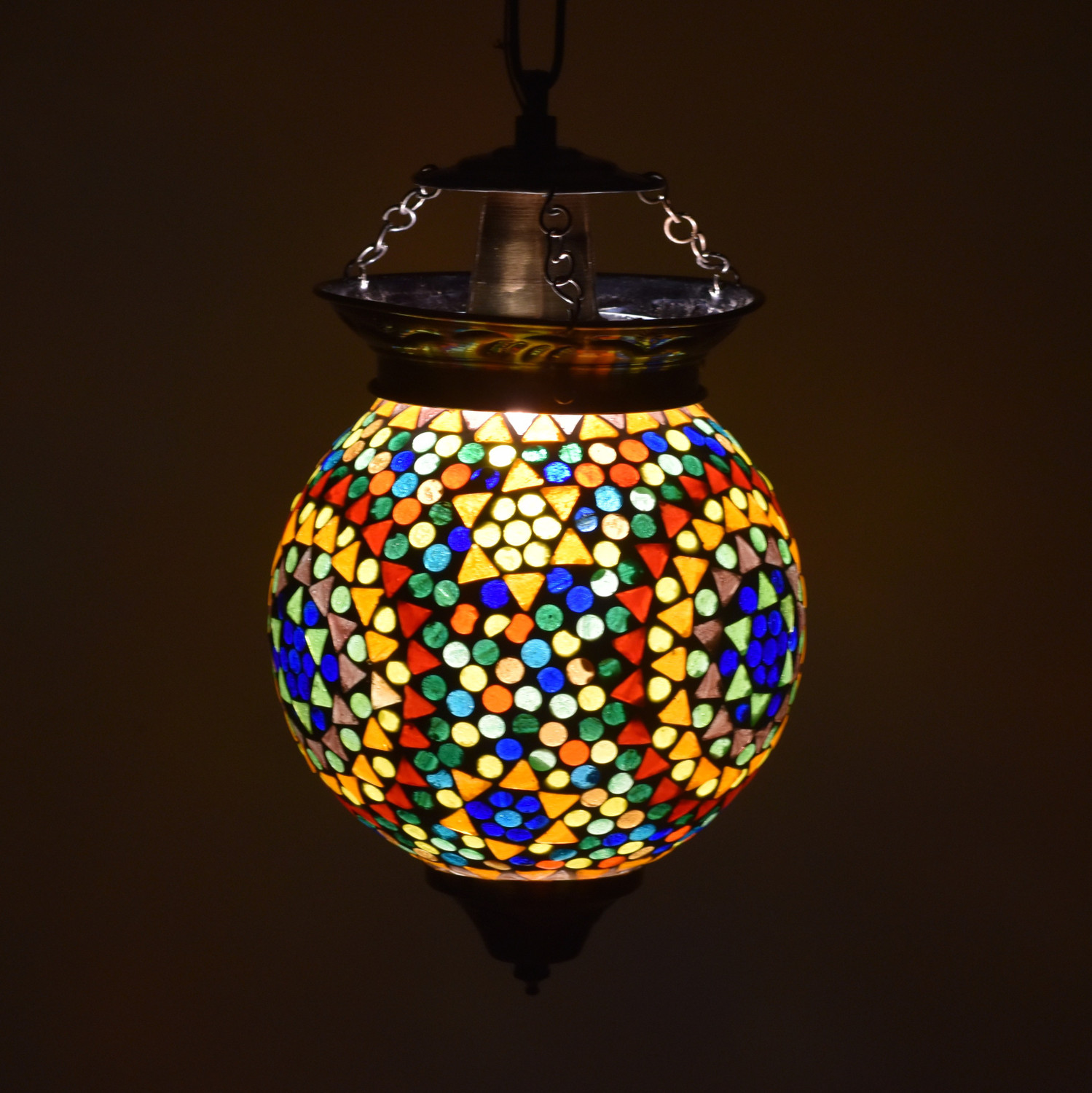 Image of Ionic Glass Handcrafted mosaic decorated glass hanging light Pendants Ceiling Lamp Pendant Lamp Ceiling Lamp