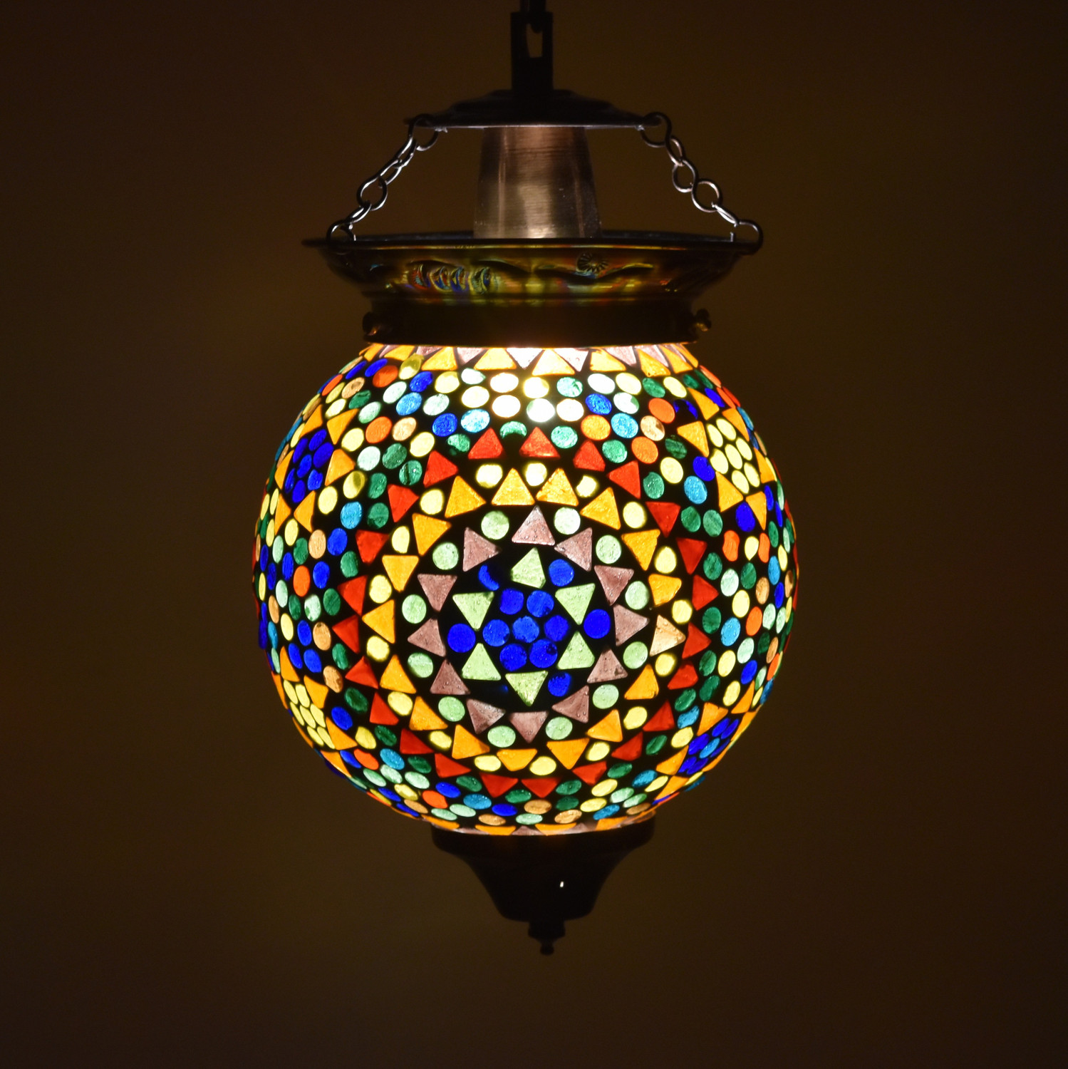 Image of Ionic Glass Handcrafted mosaic decorated glass hanging light Pendants Ceiling Lamp Pendant Lamp Ceiling Lamp
