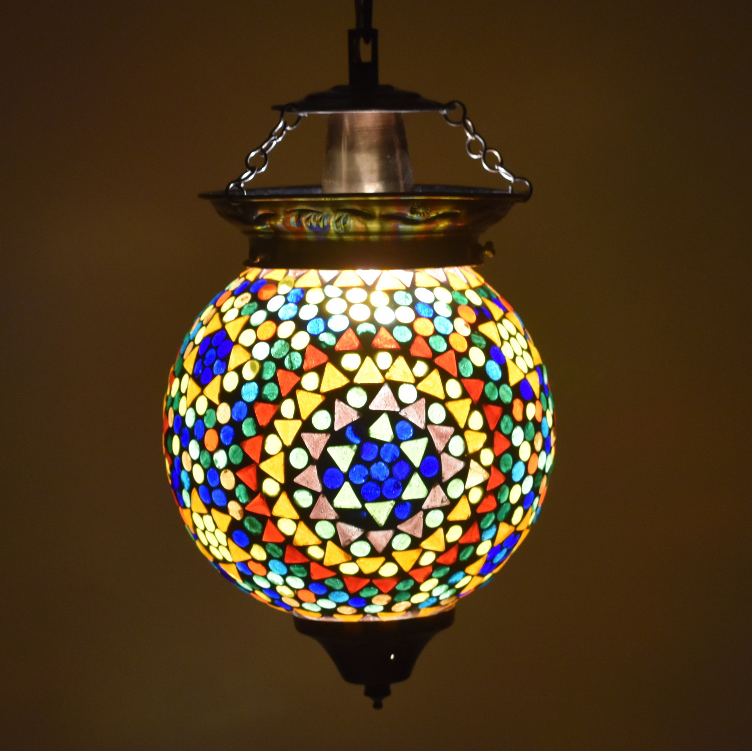 Image of Ionic Glass Handcrafted mosaic decorated glass hanging light Pendants Ceiling Lamp Pendant Lamp Ceiling Lamp