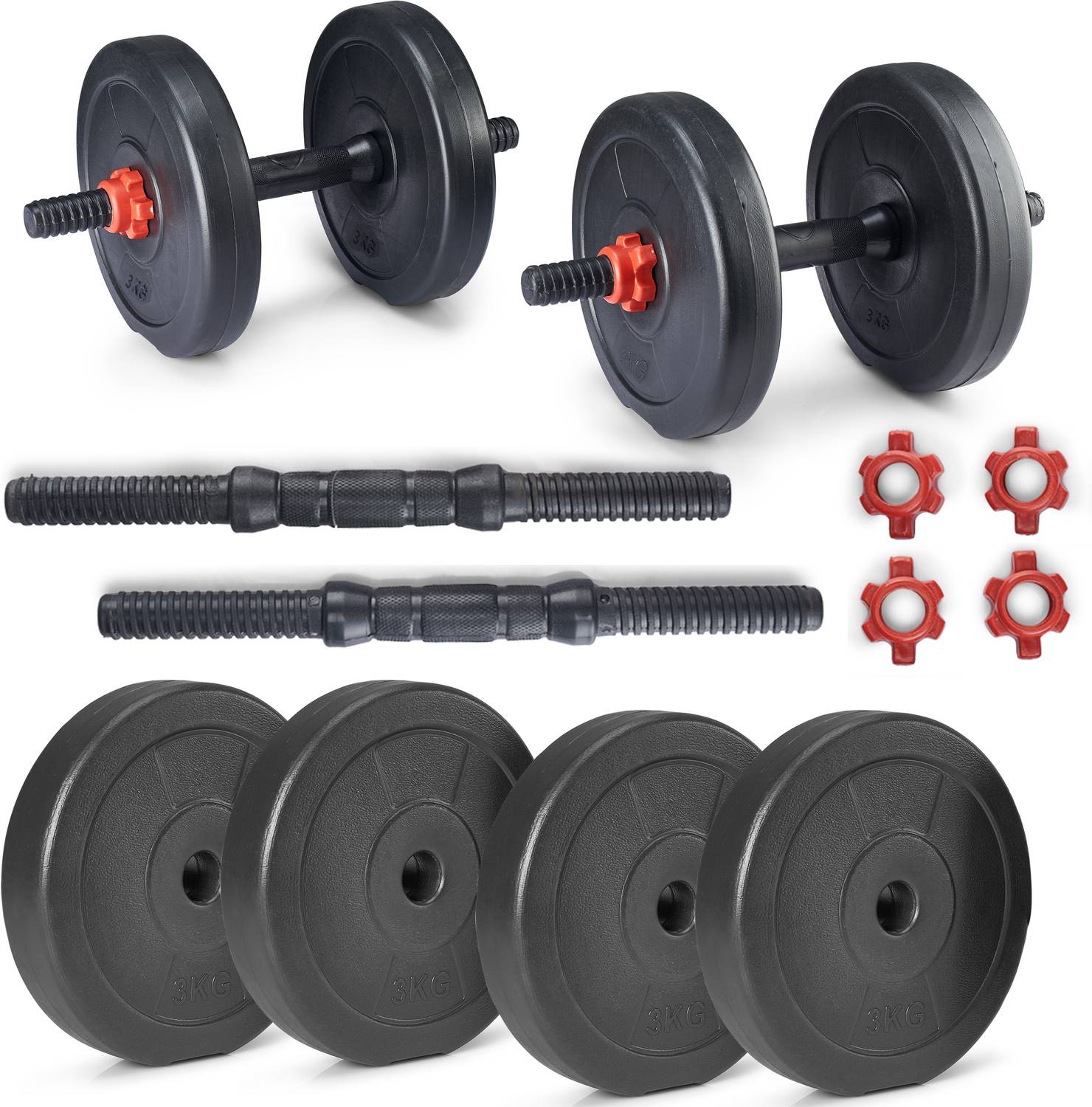 Lifelong PVC Plate 3kg*4= 12kg with dumbbell Rod