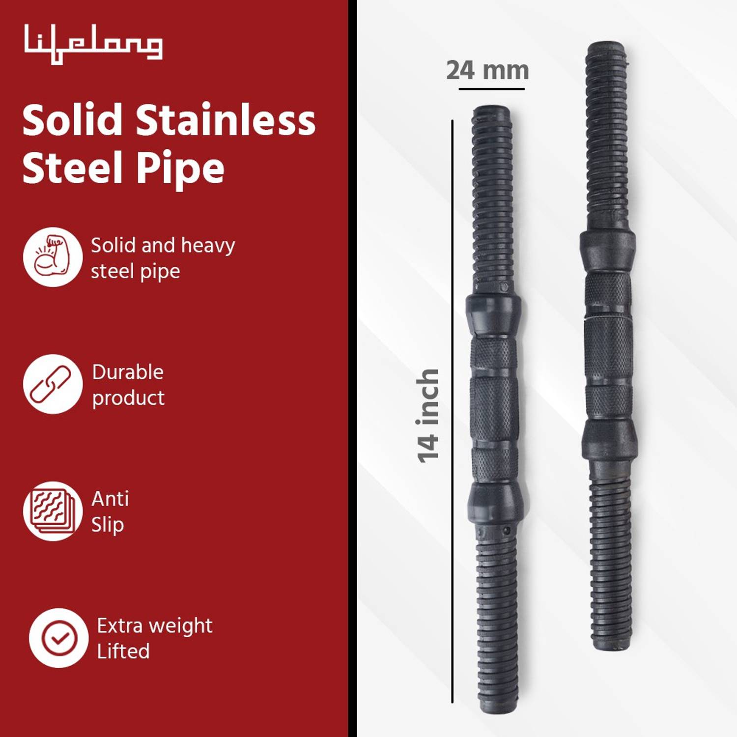 Lifelong PVC Plate 1kg*4= 4kg with dumbbell Rod