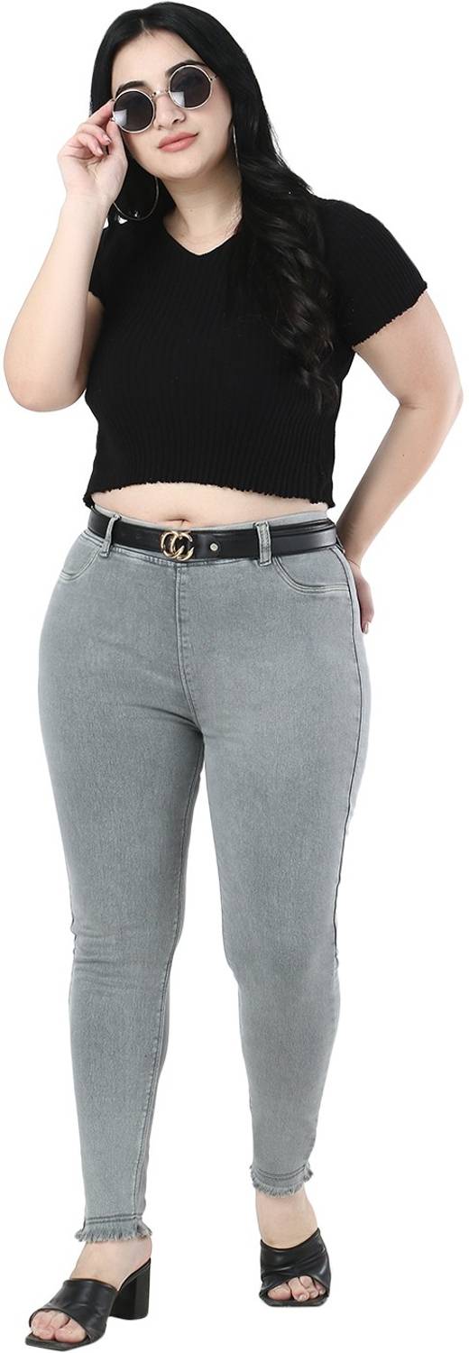 ZXN Slim Women Grey Jeans - Buy ZXN Slim Women Grey Jeans Online