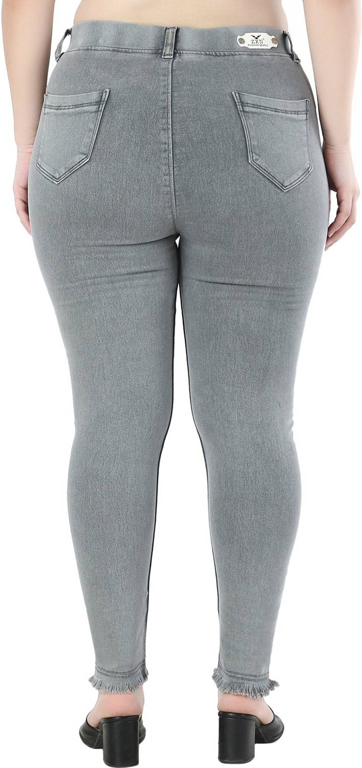 ZXN Slim Women Grey Jeans - Buy ZXN Slim Women Grey Jeans Online