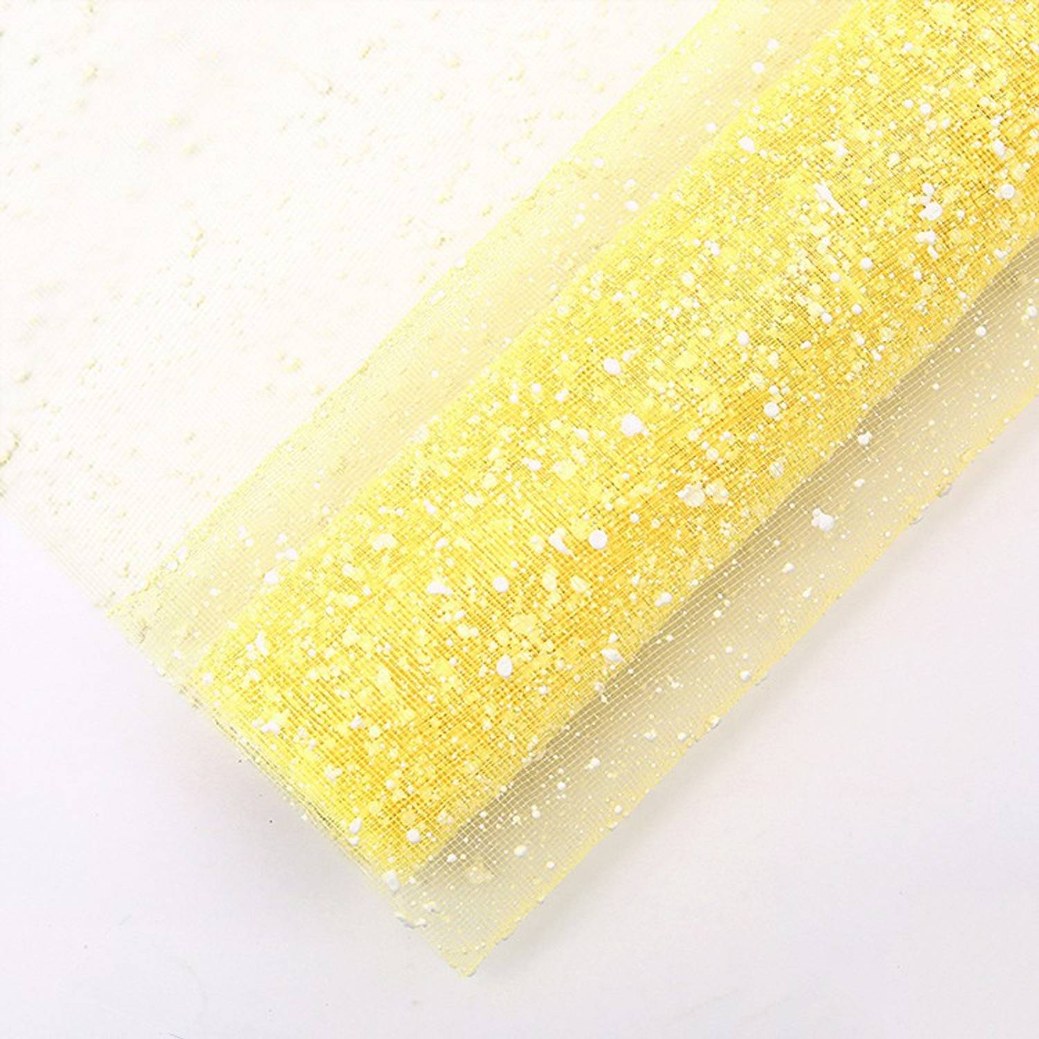 3A Featuretail Yellow Snow Net Fabric Roll for Flowers/Gift Wrapping & Decoration Polyster Gift Wrapper