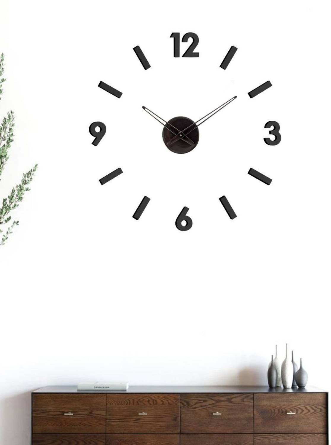FASTQT 70cm X 70cm Analog Wall Clock Black - Image 5