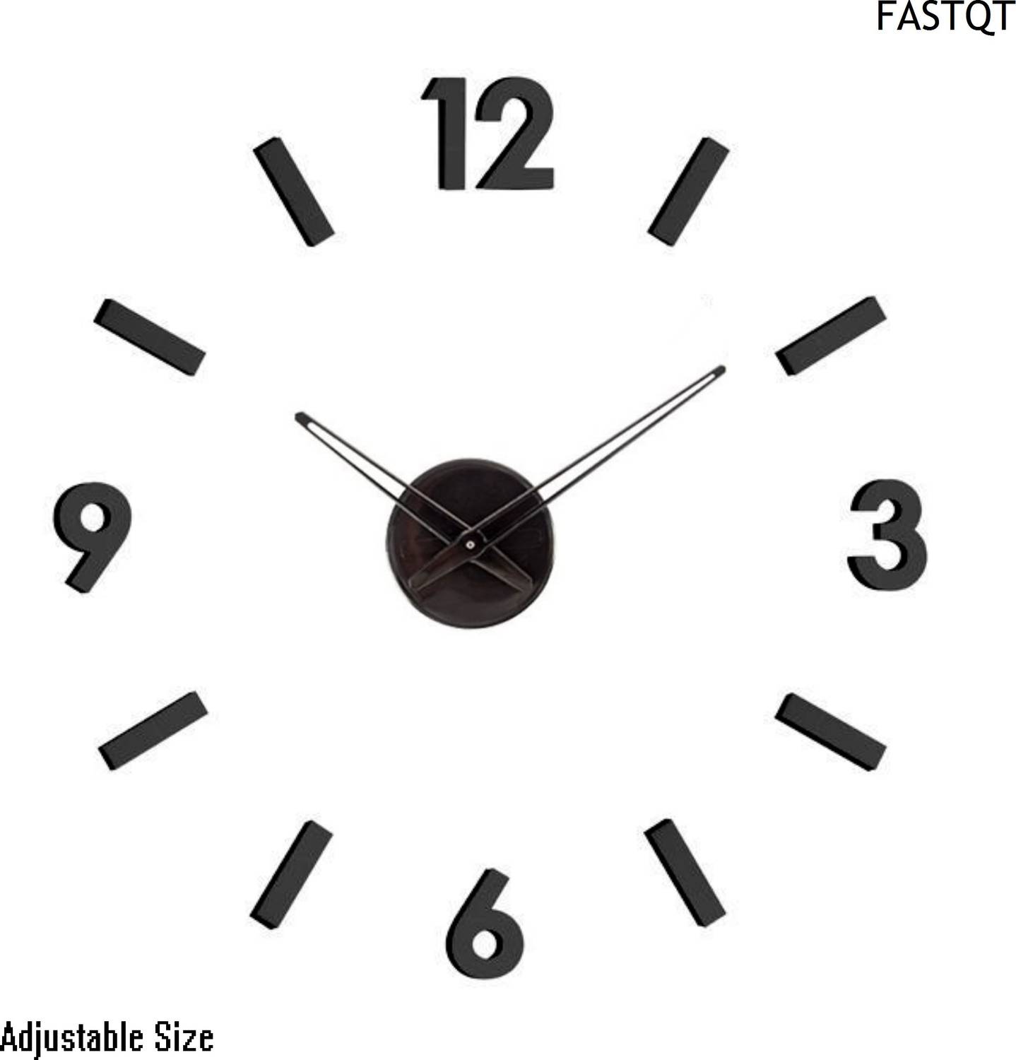 FASTQT Analog 60 cm X 60 cm Wall Clock (Black, Without Glass, DIY
