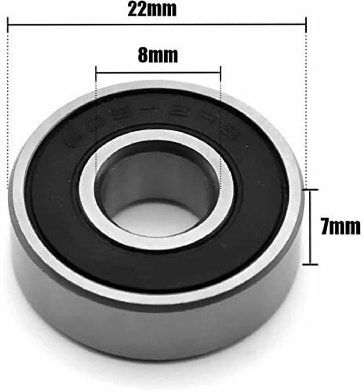 Image of MINSALES 10PC RUBBER SEALED BALL BEARINGS 8X22X7MM FOR 3D PRINTER, ROBOTICS II 608 2RS Wheel Bearing